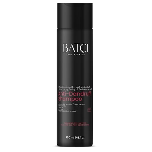 Batçı Hair Atelier Anti-Dandruff Shampoo – Sulfate-Free, Paraben-Free, Enriched with Aloe Vera, Niacinamide & Chamomile – Soothes Itchy Scalp, Reduces Flakes, Promotes Healthy Hair Growth –-8.4 Oz