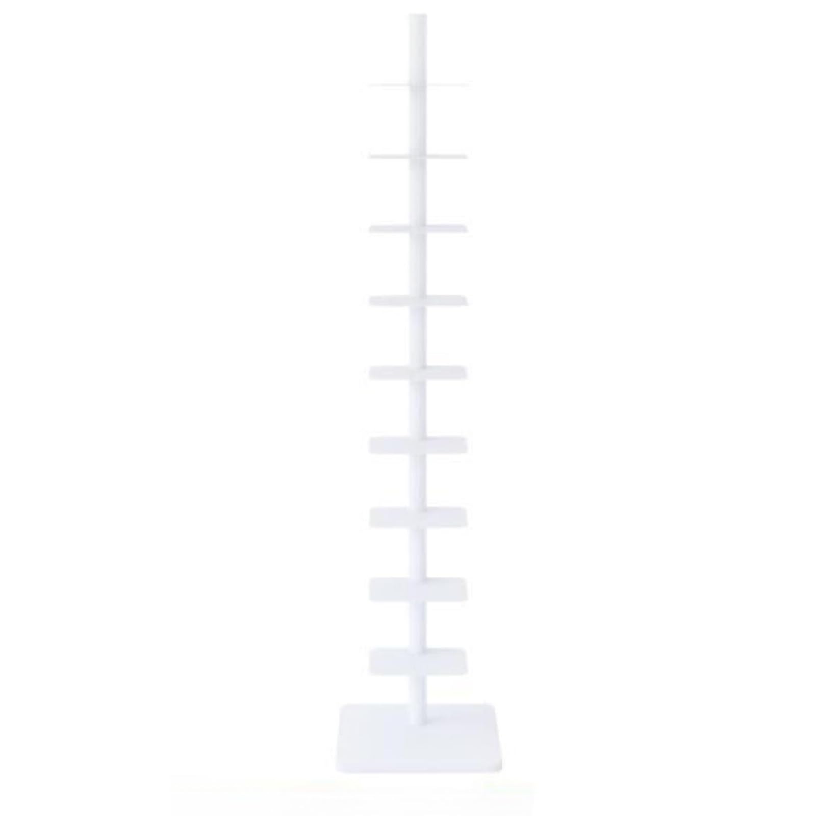Bibliothèque d'angle flottante à 9 niveaux étagère blanche en métal