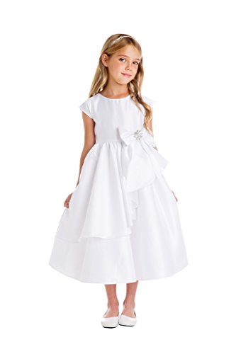 Sweet Kids Cascading Satin First Communion Girls' Dress (6-16Y)2