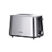 SEVERIN AT 2513 Turbo Toaster with Stainless Steel Bakery Warmer Rack for 50%* Faster Grilled with 1600W Power, Brushed Stainless Steel/Black