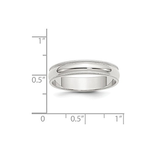 Solid 925 Sterling Silver 5mm Plain Classic Dome Milgrain Wedding Band Ring2
