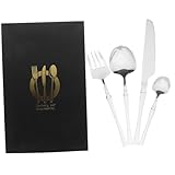 Ustensiles de cuisine : couverts pour votre dîner ou pour servir des amis lors d'un mariage, d'un anniversaire, d'un steak ou du camping, kit de vaisselle réutilisable