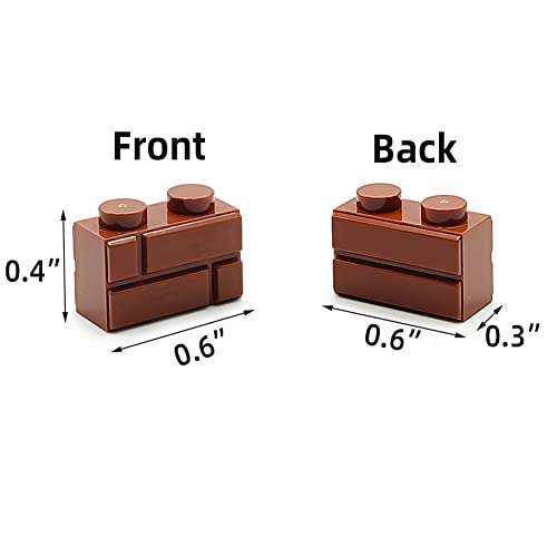 ZHX Masonry Profile Bricks Bulk Brown Color DIY Building Block Toy for Wall Parts and Pieces Compatible for Major Brand 1x2 Brick 150pcs (Brown 1x2)……