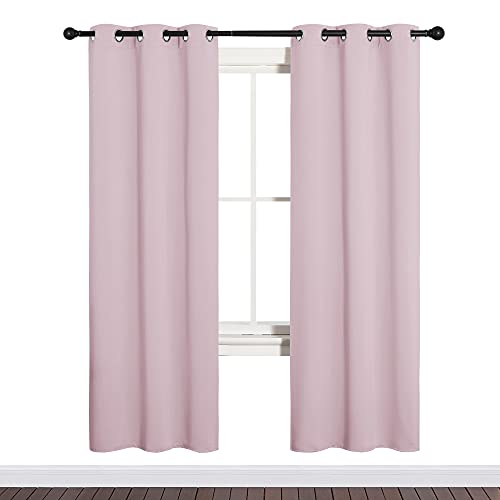 Image of NICETOWN Blackout Curtain Panels for Girls Room, Nursery Essential Thermal Insulated Solid Grommet Top Blackout Drapes (Lavender Pink, 1 Pair, 34 x 72 inches)