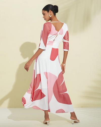 ADOR Women's Satin Wedding Guest Dress V Neck Maxi Elegant Cocktail Party Floral Long Flowy Dresses with Pockets2