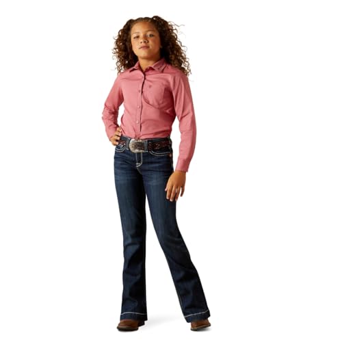 Ariat Youth Girls Mauve Stripe Team Shirt3