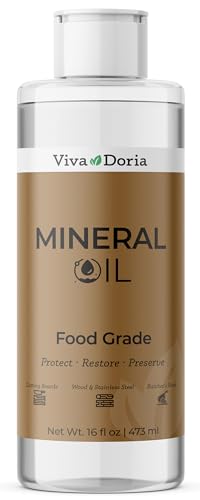 Viva Doria Food Grade Mineral Oil, Conditioner for Wood Cutting Board, Countertop, Butcher Block, Lubricant for Knife and Stainless Steel (16 Fl Oz (Pack of 1))