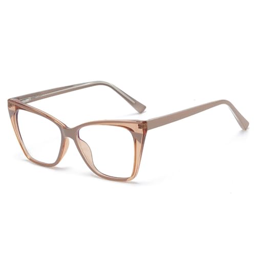 Gafas de moda ojo de gato en la oficina monturas de lujo champán LVTFCO