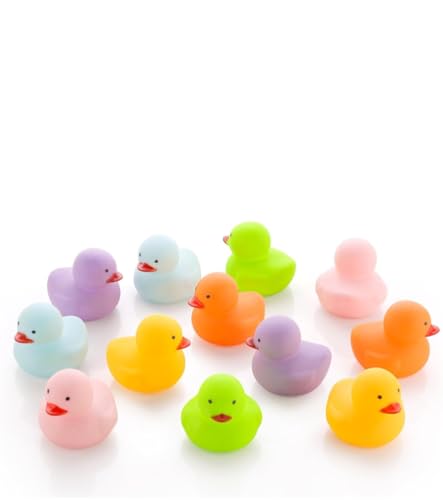 Image of ToyTastic Rubber Ducks, Preschool Bath Toys Bathtub Floating Squeaky Duckies, Chu Chu Gift for Baby Shower Infants Kids Toddler Party Decoration