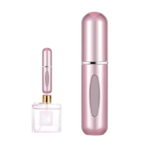 Image of Portable Mini Perfume Atomizer Bottle, 5ml /0.17oz Refillable Spray, Scent Pump Case, Travel Atomizer (Glossy Pink)