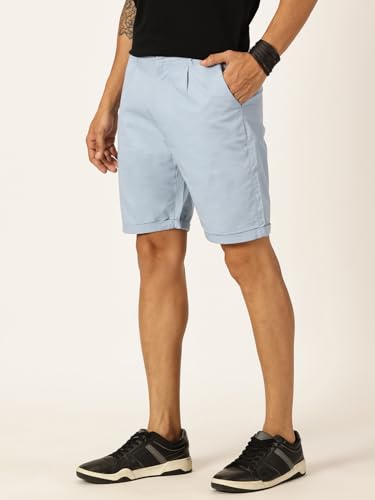 Image of Thomas Scott Men's | Solid | Mid Rise | Light Weight | 100% Cotton | Casual | Chino | Shorts for Men