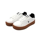 U.S. POLO ASSN. USPA ユーエスポロアッスン ローカットスニーカー レースアップ レディース ホワイト 24.0cm