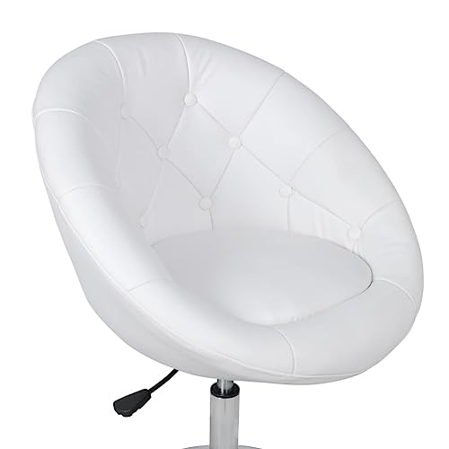Fauteuil cocktail en cuir synthétique blanc et acier chromé - 7
