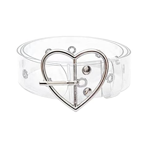 YYHJM Hebilla de Corazón Cinturón de PVC Transparente Moda Cover