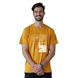 NOBERO Męski T-shirt z bawełny, z nadrukiem, normalny krój, Ananas, M