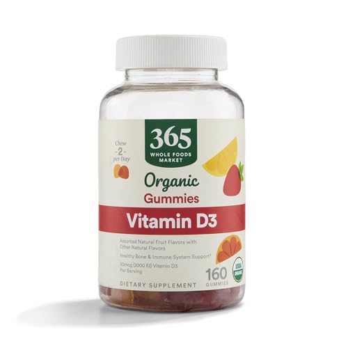 365 by Whole Foods Market, Organic Vitamin D3 Gummy, 160 Count