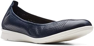 Clarks womens Jenette Ease Ballet Flat, Navy Leather, 9.5 US | Image 4