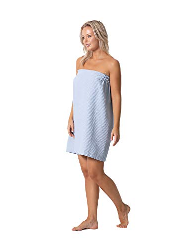 Image of Turkish Linen Women's Waffle Spa Body Wrap with Adjustable Closure