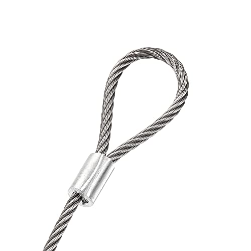 Image of uxcell Picture Hanging Wire Kit, 2pcs 1M Double Ring Hanging Wire for Home Picture Art Gallery Picture Display Kit, Load 120 Lbs