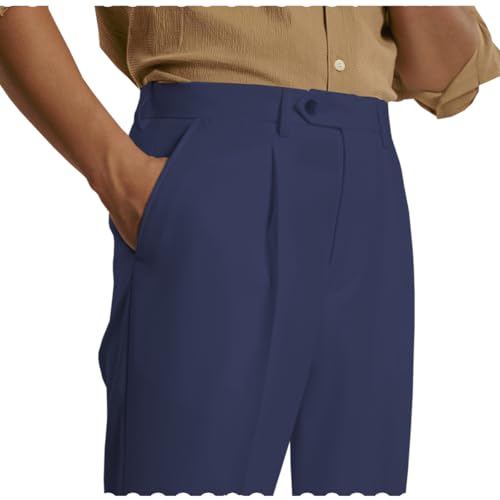 Men's Classic Fit Pleated Front Dress Pant Bussiness Suit Trousers