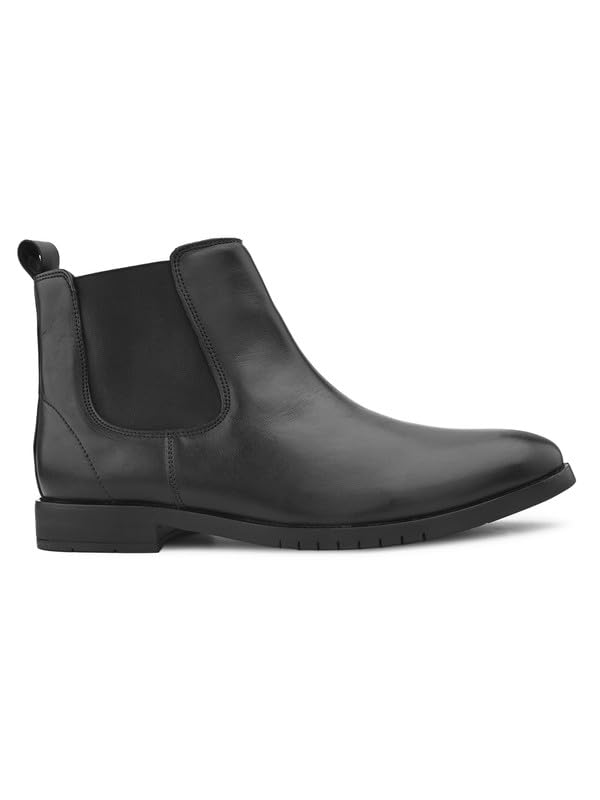 Image of Men's Genuine Leather Chelsea Boots I Premium Comfortable Slip-On Ankle Boots I Cushioned insole I Anti slip sole I Durable Stylish Leather Boots for Office & Daily Use