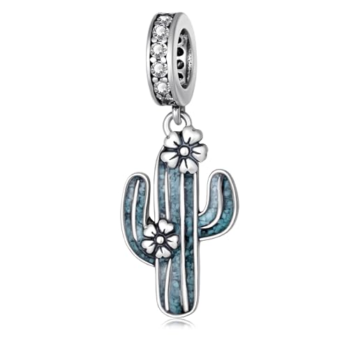 Tajuxa Cactus Charms 925 Sterling Silver Western Plant Charms Western