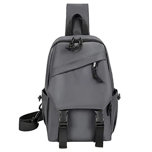 JFJL Sling Crossbody Backpack Sac À Bandoulière pour Hommes Femmes, Sac À Dos en Nylon Léger À Une Sangle Sac À Dos Sac À Dos pour Randonnée Marche Vélo Voyage Cyclisme,Gris Cover