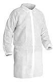 CLEANPRO® Disposable Polypropylene Snap Closure Lab Coats with Elastic Wrists, White (Case of 30) (3X Large)
