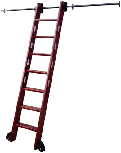 24ft Sliding Ladder Kit - Rolling Library Rail with Robust Slide Rails | Mobile Hardware for Bookshelves, Warehouses, Bars, Closets - Complete Set (Ladder Not Included)