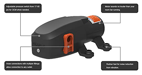 SEAFLO Serie 23A Diafragma automático bajo demanda 1.5 GPM 40 psi Bomba de presión de agua