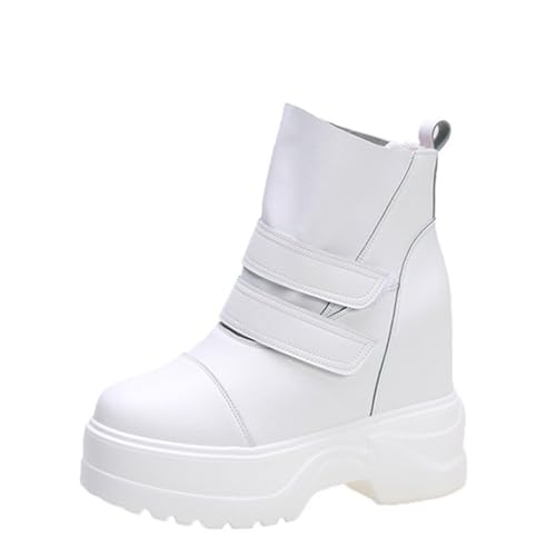 Loafers For Women Women’s High Top Leather Ankle Boots Comfortable Platform Sneakers with Thick Sole for Winter, Motorcycle & Punk Style