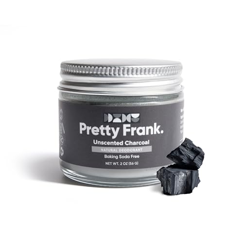 Pretty Frank Unscented Charcoal Aluminum-Free Deodorant Paste (Formerly Primal Pit Paste) Baking Soda-Free | Sensitive Skin, Long-Lasting Odor Control for Women & Men | Organic Ingredients (1-Pack)