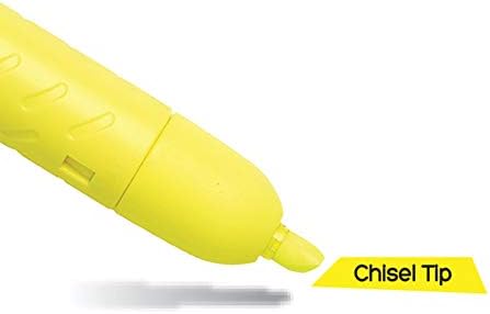 BIC Brite Liner Retractable Highlighter, Chisel Tip (1.6mm), Yellow, For Broad Highlighting and Fine Underlining, 12-Count