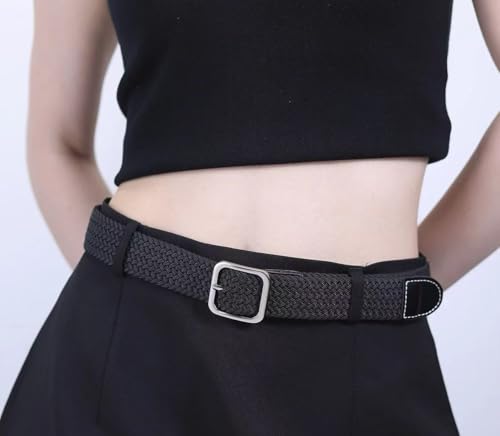 3 pcs Elastic Stretch Woven Belt with Classical Colors for Jeans Braided Belt for Golf Casual Pants Wide1.3Inch4