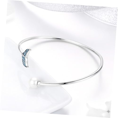 Bracelet jonc argent queue de sirène bleu aux finitions de luxe