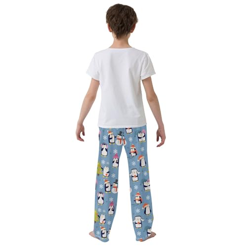 ZZXXB Penguins Have Fun Print Boys Long Pants Soft Trousers Elastic Waist Kids Lounge Bottoms with Pockets S-XL3