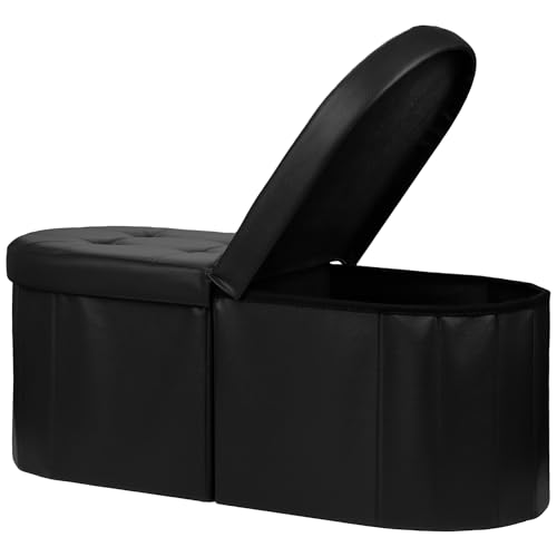 AmasSmile Storage Ottoman Bench, Foot Rest with Partitioned Storage in