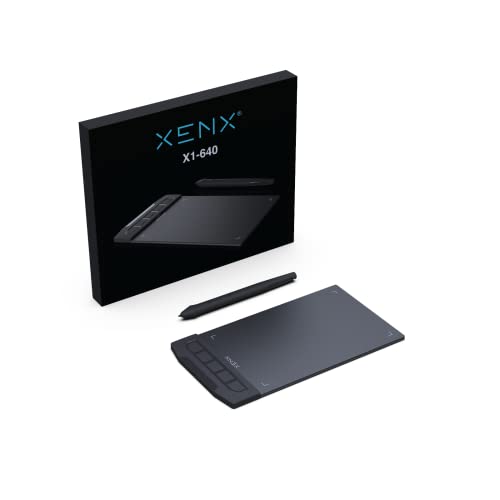 Xenx X1-640 Ultra-Thin Graphic Drawing Tablet 6X4 Inch With 8192 Pressure Levels Battery-Free Pen For Digital Art, Design, E-Learning/Online Classes, Osu Gaming, Compatible With Windows, Mac & Android #TOP2