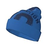 ZALXOZYL Warme Strickmütze für Damen mit Smiley-Gesichtsprint, Stilvolles Design für Außengastronomie und Restaurantterrassen. 7 One Size