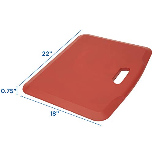 Image of Mount-It! Standing Desk Floor Mat | Red Standing Comfort Mat for Standing Desk, Home, Office, Kitchen, Garage | Anti-Slip Washable Surface| 18 inchx22 inch | Rubberized Gel Foam