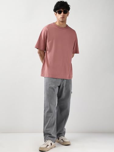 Image of Urbano Fashion Men's Loose Mid Rise Baggy Fit Cargo Carpenter Jeans with 6 Pockets Non-Stretchable