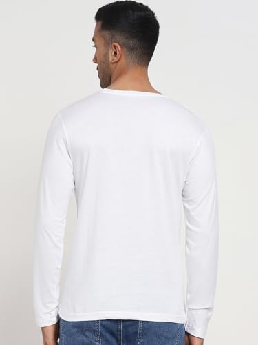 Image of Bewakoof Men's Graphic Print Regular Fit Full Sleeve Round Neck Cotton T-Shirt