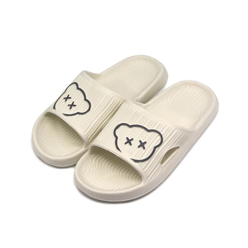 Bear Slides Smiley Face Sandals Slippers for Women and Men Ultra Comfort Non-Slip Shower Sandals Indoor and Outdoor Use Quick Drying Pool Party Home2