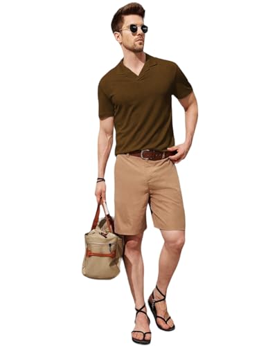 Image of Men's Ribbed Polo Tshirt (44, Dark Brown)