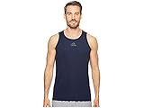 adidas Men's Heathered Tank Top, Collegiate Navy/Black, Small