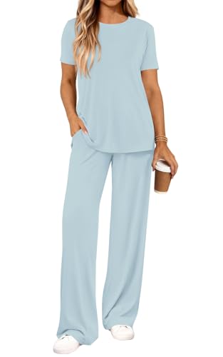 PRETTYGARDEN Womens 2 Piece Outfits 2026 Trendy Casual Short Sleeve