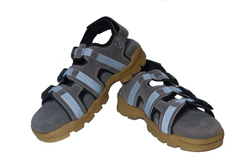Image of Men's Suede Sports Sandals | Adjustable Strap Design | Lightweight Airmix Sole | Comfortable Sandals | Anti-Slip Casual Footwear | Grey-8