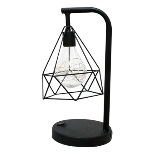 Lampe de table vintage cuivre decorative style retro sans fil a piles AAA pour maison
