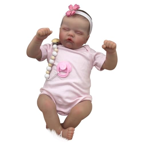 Lonian Reborn Puppen 18 Zoll Soft Body Lifelike-Newborn Baby Sleeping Girl Puppen mit Kleidung und Spielzeug Zubehör Geschenk für Kinder ab 3 Jahren – Bild 7