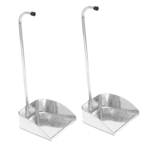 Ipetboom 2 Piezas Pala de Basura seco artículos de Limpieza para el hogar Familiar Polvo escobas cozinha Kitchen recogedor metalico recogedor casero recogedores inoxidables Planchar Silver